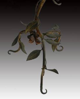 Antique French Artisan Floor Lamp Candle Stick Tole  Iron easy to convert