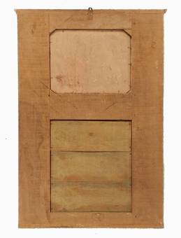 Antique 19th Century French Trumeau Mirror  Painting Giltwood overmantle overmantel