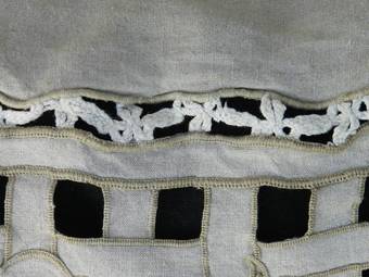 Antique Original French Pillow Antique Cutwork Cushion Linen Embroidery