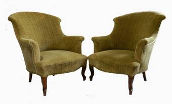 Antique Pair C19 Louis French Armchairs 