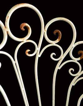 Antique Pair French Garden Chairs Iron early C20