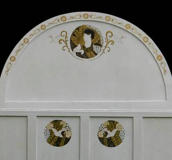 Antique Art Deco French Bed Artist Painted UK King size US Queen 
