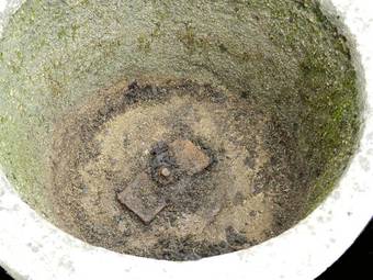 Antique 3 Garden Urns Composite Planters early C20
