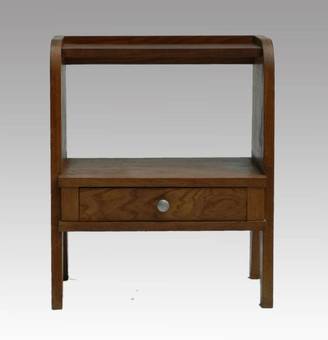 Antique Oak Shelves Book Stand Mid Century Side Table
