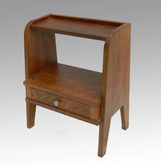 Antique Oak Shelves Book Stand Mid Century Side Table