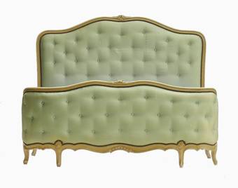 Antique French Bed Button Back to recover or customise early C20 Louis