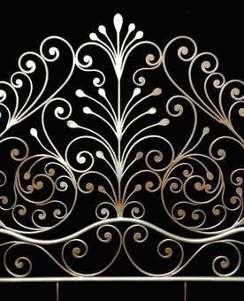 Antique MidCentury Bed Headboard Artisan Made Iron 