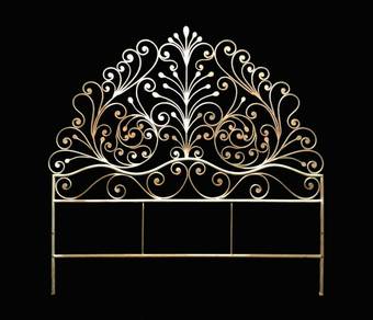 Antique MidCentury Bed Headboard Artisan Made Iron 