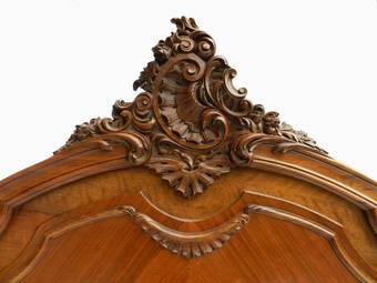 Antique Antique French Bed  Base Double just add mattress Walnut Rococo Louis