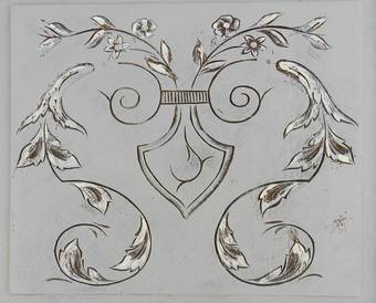 Antique C19 French Double Bed  Base painted