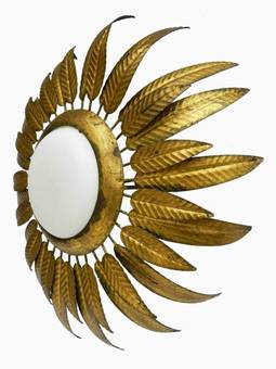 Antique Mid Century Sunburst Wall Light Ceiling Light Flush Mount Spanish Sunray Sconce