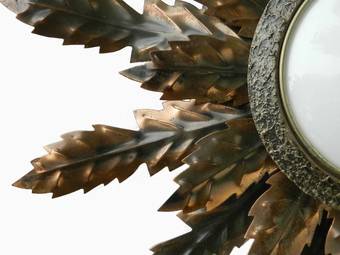 Antique MidCentury Sunburst Wall Light or Ceiling Light Spanish Sunray Sconce