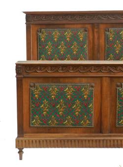 Antique French Bed UK King size US Queen 19th century Gothic revival Louis can change covers