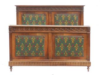 Antique French Bed UK King size US Queen 19th century Gothic revival Louis can change covers