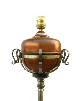 Antique Floor Lamp Arts and Crafts Adjustable Telescopic Wrought Iron