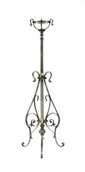 Antique Floor Lamp Arts and Crafts Adjustable Telescopic Wrought Iron