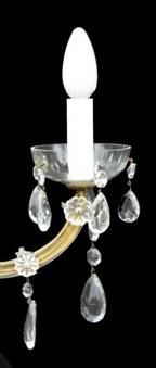 Antique French Antique 6 Arm Chandelier Faceted Drops