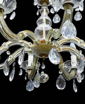 Antique French Chandelier Eight Arm Faceted Drops