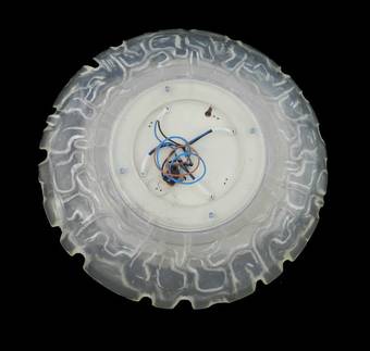 Antique Mid Century Wall Mirror  Light by Erco Illuminated Lucite German c1970