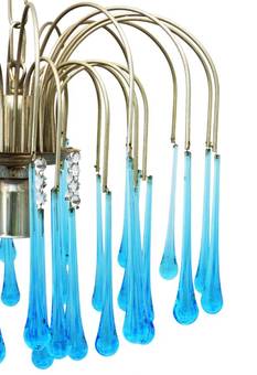 Antique MidCentury Chandelier by Paolo Venini Crystal Drops