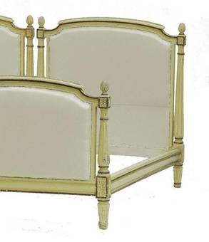 Antique Pair of French Single Beds Twin Original Paint circa 1910 Louis XVI Revival