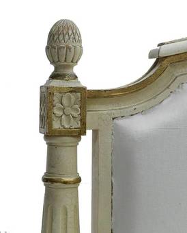 Antique Pair of French Single Beds Twin Original Paint circa 1910 Louis XVI Revival