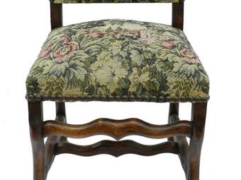 Antique 6 Dining Chairs French Os de Mouton 