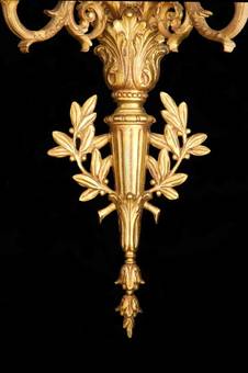 Antique French Gilt Bronze Wall Light Cherub Putti Sconce 19th Century Louis