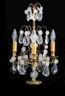 Antique French Girandole Table Lamp 19th Century Candelabra
