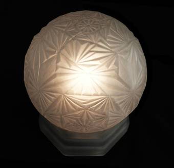 Antique Art Deco Lamp Glass Globe Signed Sonover Night Light