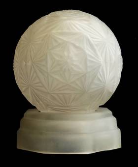 Antique Art Deco Lamp Glass Globe Signed Sonover Night Light