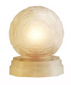 Antique Art Deco Lamp Glass Globe Signed Sonover Night Light