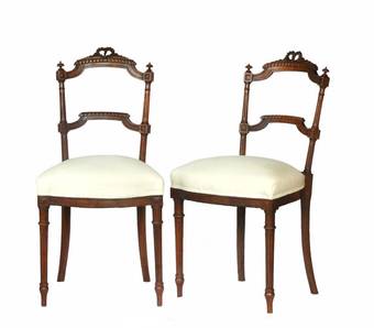 Antique Pair French Side Chairs Louis XVI upholstered ready for top covers