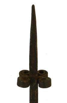 Antique Antique Candlestick Primitive Brutalist Hand Forged Iron French 17th century 