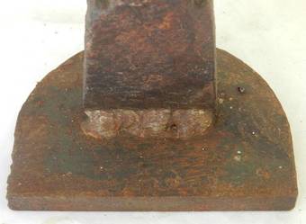 Antique Antique Candlestick Primitive Brutalist Hand Forged Iron French 17th century 