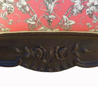 Antique Antique French Bed Upholstered Toile de Jouy US Queen UK KingSize c1890