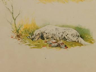 Antique Aquatint Etching of Working Dogs French Study by Boris Riab