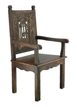 Antique Art And Crafts Throne Chair French Country House Provincial C1900 