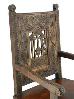 Antique Art And Crafts Throne Chair French Country House Provincial C1900 