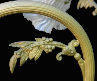 Antique Belle poque Chandelier Gilt Bronze Glass French Louis XV Revival circa 1900