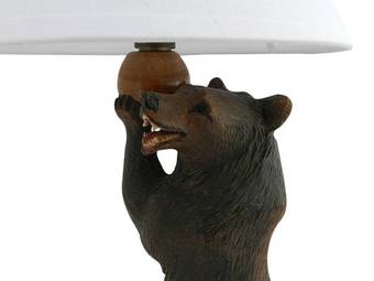 Antique Black Forest Bear Table Lamp early 20th Century