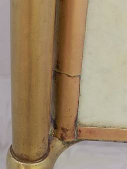 Antique Brass and Marble Side Cabinet Mid Century