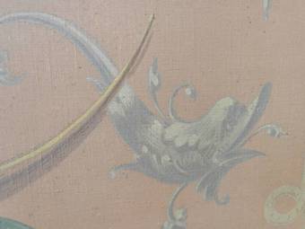 Antique French 19th Century Painting Catherine de Medicis Emblems Decorative Chimera 