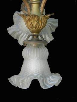Antique French Chandelier Gilt Bronze Glass Belle Epoque circa 1900 