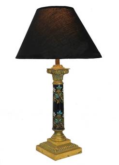Antique French Corinthian Column Table Lamp c1900