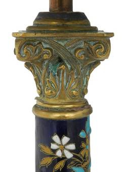 Antique French Corinthian Column Table Lamp c1900