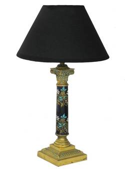 Antique French Corinthian Column Table Lamp c1900