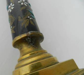 Antique French Corinthian Column Table Lamp c1900