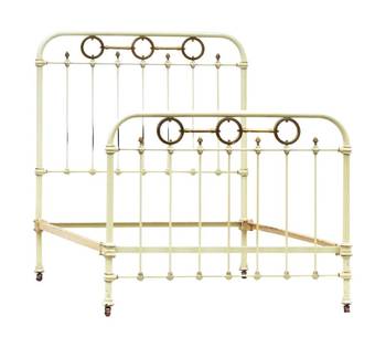 Antique French Iron and Brass single Bed c1890 