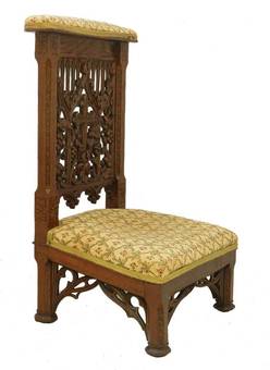 Antique Gothic Revival Prie Dieu Side Chair 19th Century